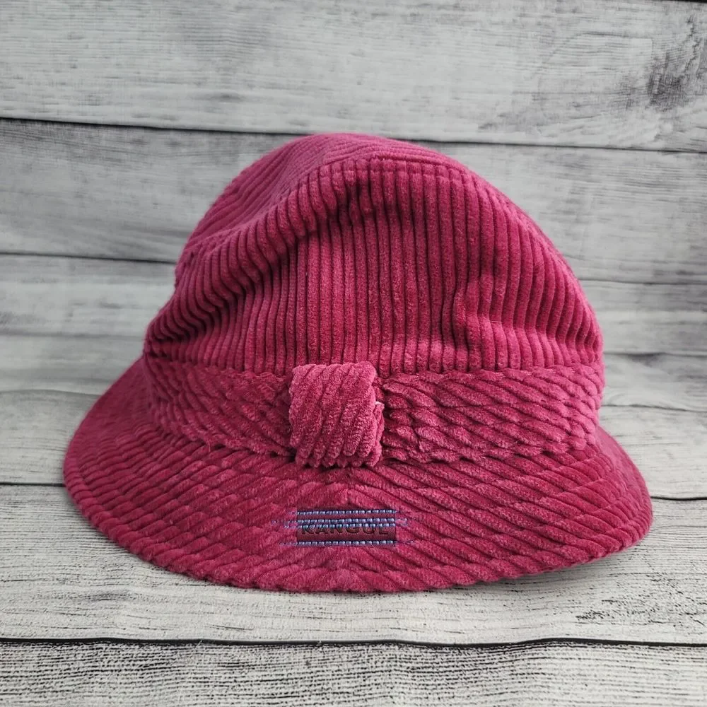 Kangol Pink Corduroy Blanford Women’s Bucket Hat Cap NWT Size Medium